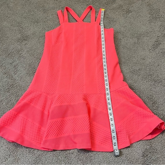 Nanette Lepore Coral Criss-Cross Strap Stretchy Mini Sun Dress. Size 8. - Picture 11 of 12